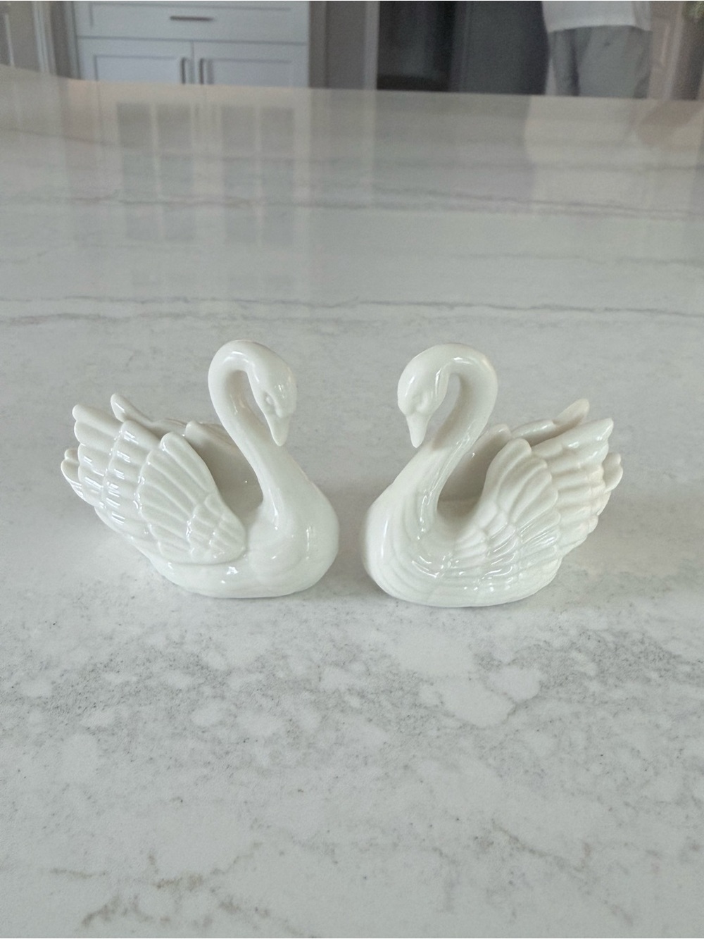 Pair of Vintage Lenox Swan Card Holders